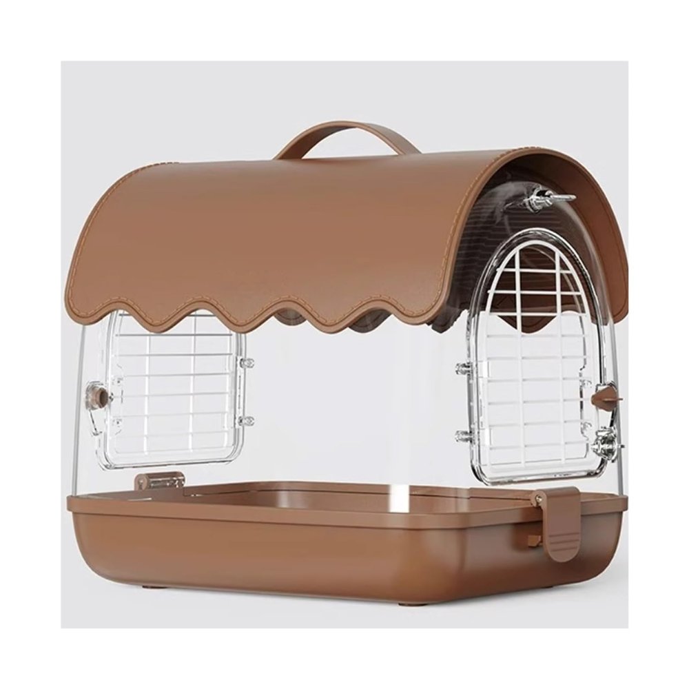 Hhmmei2024-23 High-Transparency Acrylic Bird Cage for Parrots, Portable Outdoor Flight Cage with Stand (B)