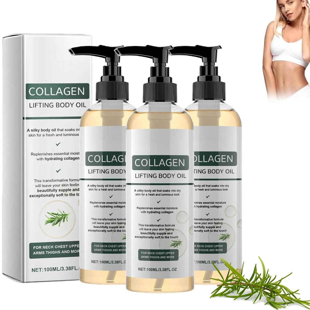 Divinova Collagen Firming Body Oil, Anti-Wrinkle Moisturizing Massage Oil (3PC)