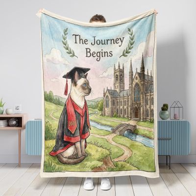 Congrats Grad Siamese Cat Blanket