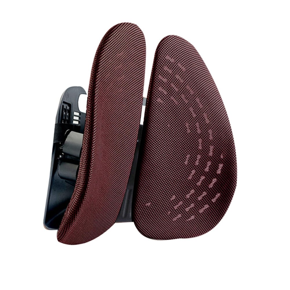 NOENNULL Adjustable Ergonomic Lumbar Support Backrest Cushion for Office and Car, Breathable Mesh (Brown)