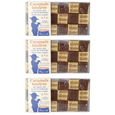 La Maison d'Armorine Salted Butter Caramels from France + FeinWert eBook (3 x 155 g)