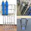 GHFXSCV Stainless Steel Oxygen Cylinder Cart, 60 cm Tall, with Double Safety Chain and Shelf, 25 cm L × 45 cm W view 2