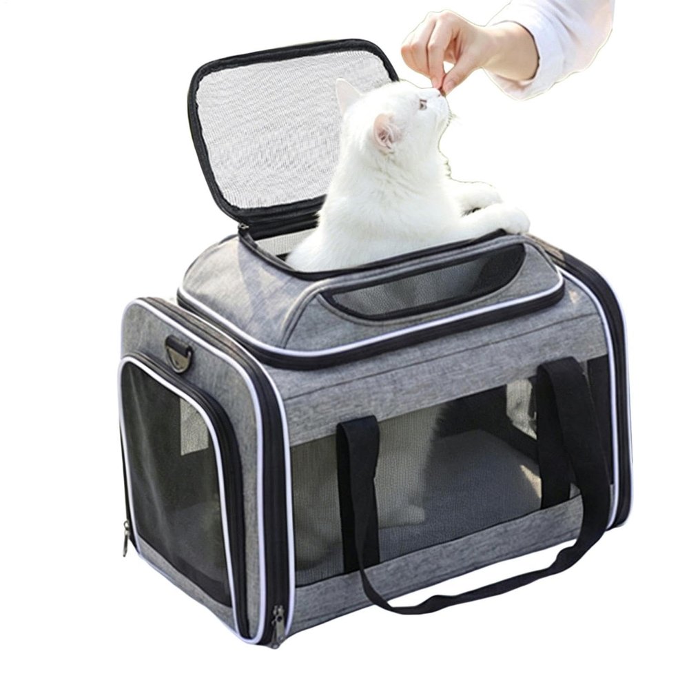 Soft-Sided Foldable Expandable Cat Carrier