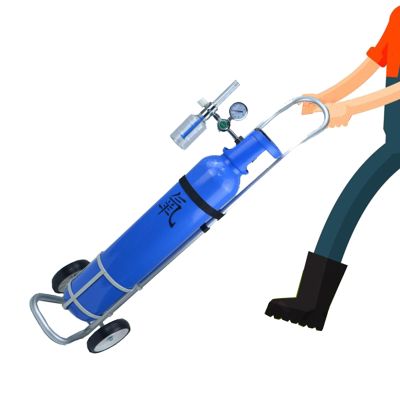 GHFXSCV Mini Oxygen Cylinder Stand, Metal Tank Holder with Wheels, Single-Cylinder D/E Cart, Rollable for Mobile Use, 12 cm (4 3/4 in) Diameter