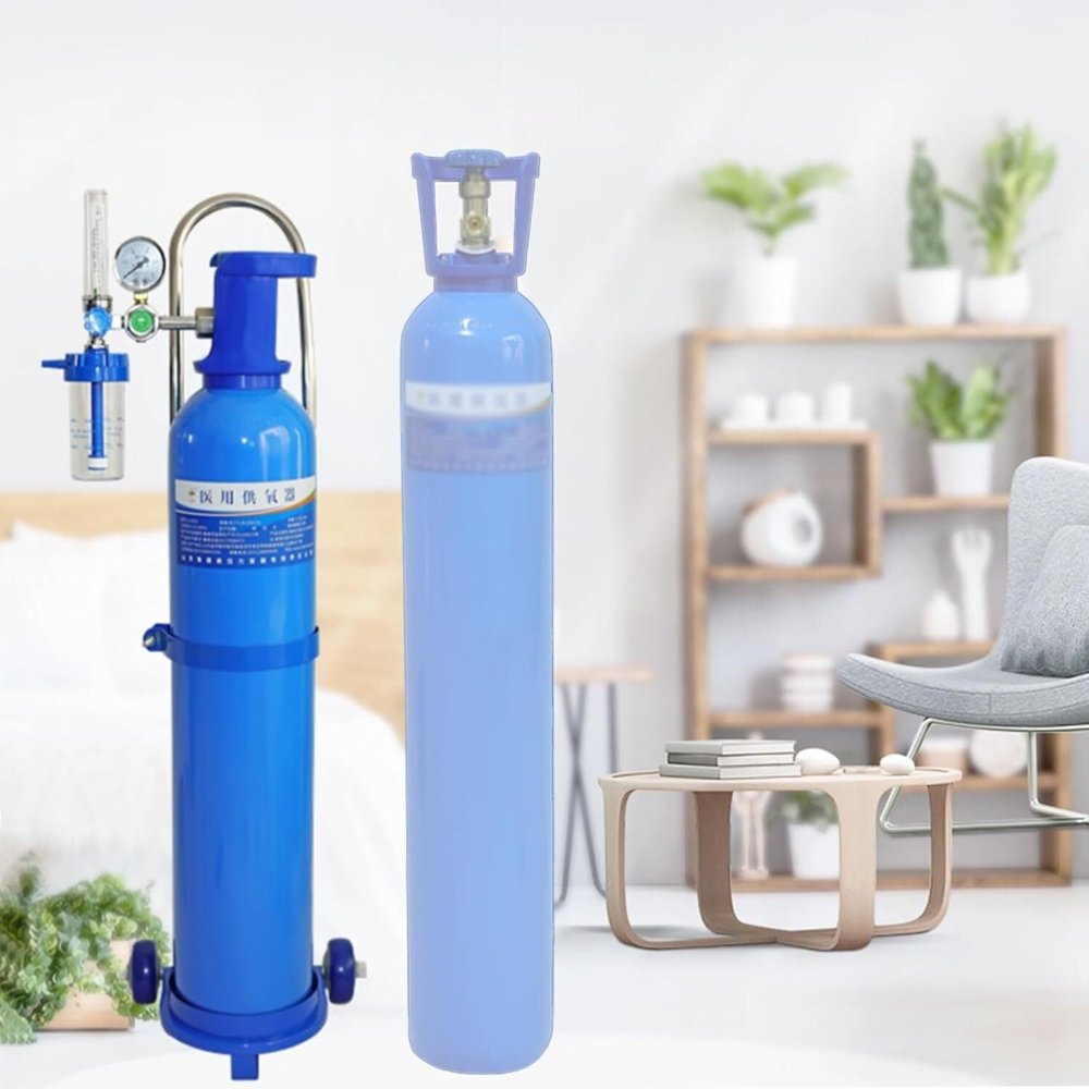 GHFXSCV Dual-Wheel Cylinder Storage Cart for Oxygen and Propane, Stainless Steel