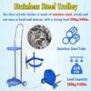 GHFXSCV Dual-Wheel Cylinder Storage Cart for Oxygen and Propane, Stainless Steel view 4
