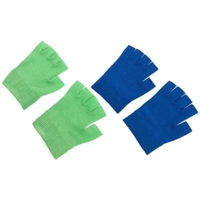 Moisturizing Fingerless Fabric Gloves, 2 Pairs, Blue