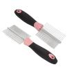 Walmeck Double-Sided Stainless Steel Pet Comb, Wide and Fine Teeth, Pink, 18.5 x 5 cm view 4