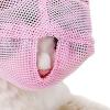 Prevessel Cat Muzzle, Breathable Mesh Fabric, Bite Resistant for Cats, Adjustable Neck and Head Size, Essential Grooming Accessory (Pink) view 1