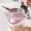 Prevessel Cat Muzzle, Breathable Mesh Fabric, Bite Resistant for Cats, Adjustable Neck and Head Size, Essential Grooming Accessory (Pink) view 2