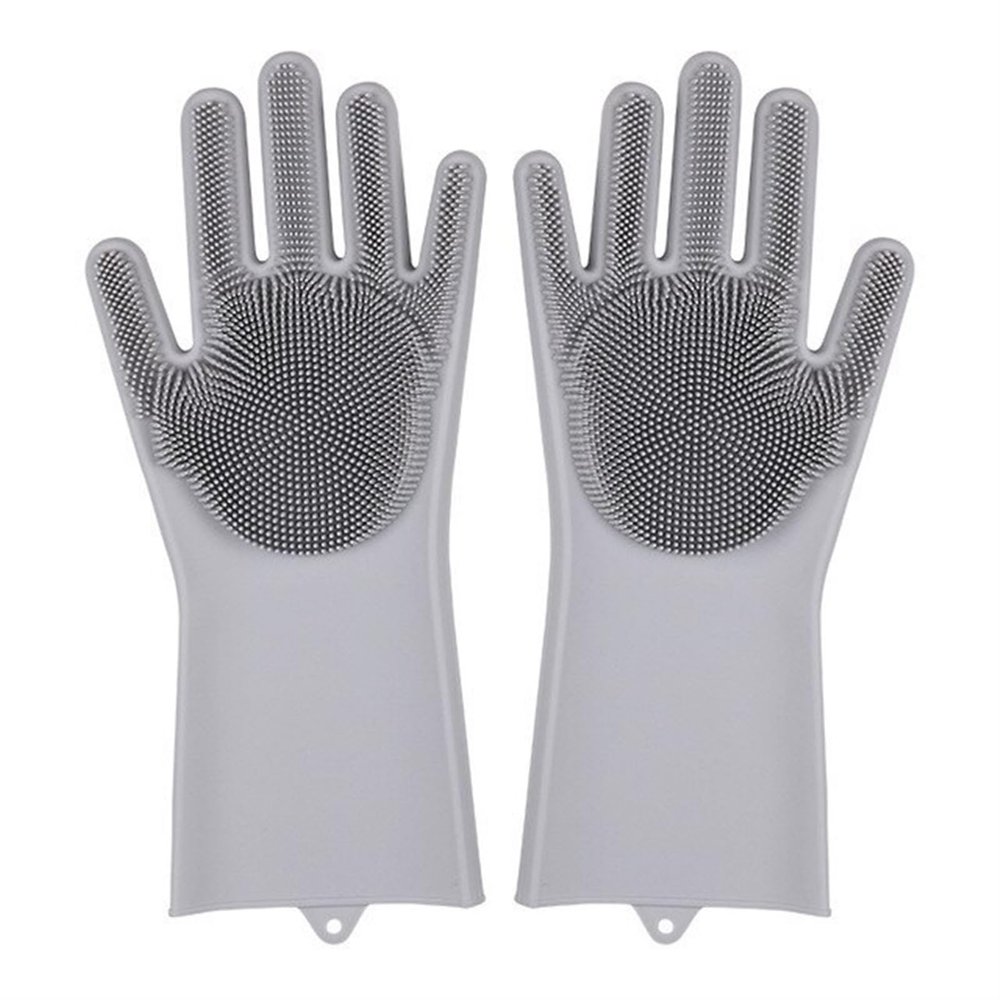 BCJMKDX Cleaning and Dishwashing Gloves, Waterproof and Insulated, Gray
