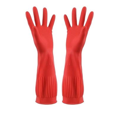 BCJMKDX Extended Waterproof Cleaning Gloves, 38 cm, Red