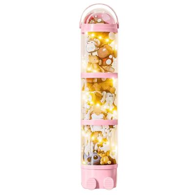 Illuminated Stuffed Animal Storage Tube, Plush Toy Organizer Box