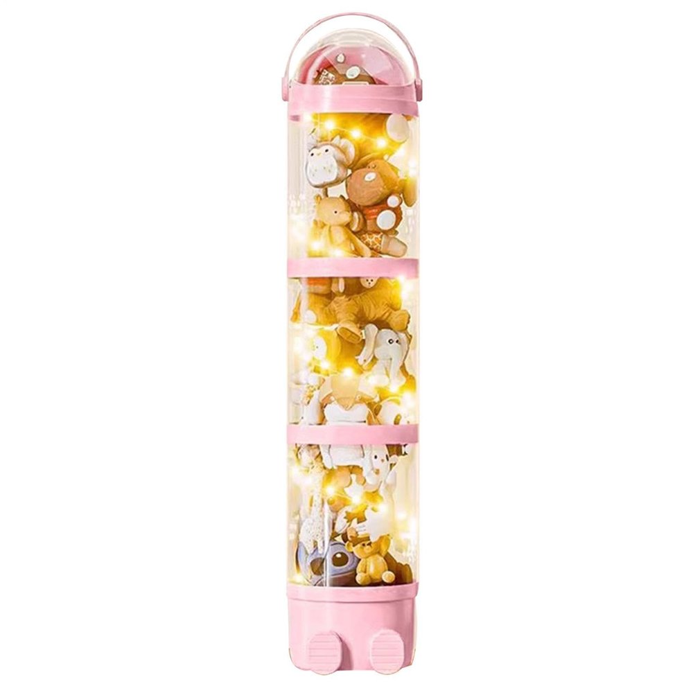 Illuminated Stuffed Animal Storage Tube, Plush Toy Organizer Box
