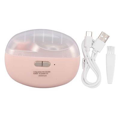 Yosoo Health Gear Electric Nail Clipper with Nail File, 2-Speed Automatic Trimmer with LED Light, Waste Container, USB Rechargeable, Quiet and Portable for Adults (Pink)