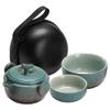 Zerodeko Ceramic Travel Tea Set with Portable Teapot and Cup view 1