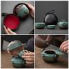 Zerodeko Ceramic Travel Tea Set with Portable Teapot and Cup view 3