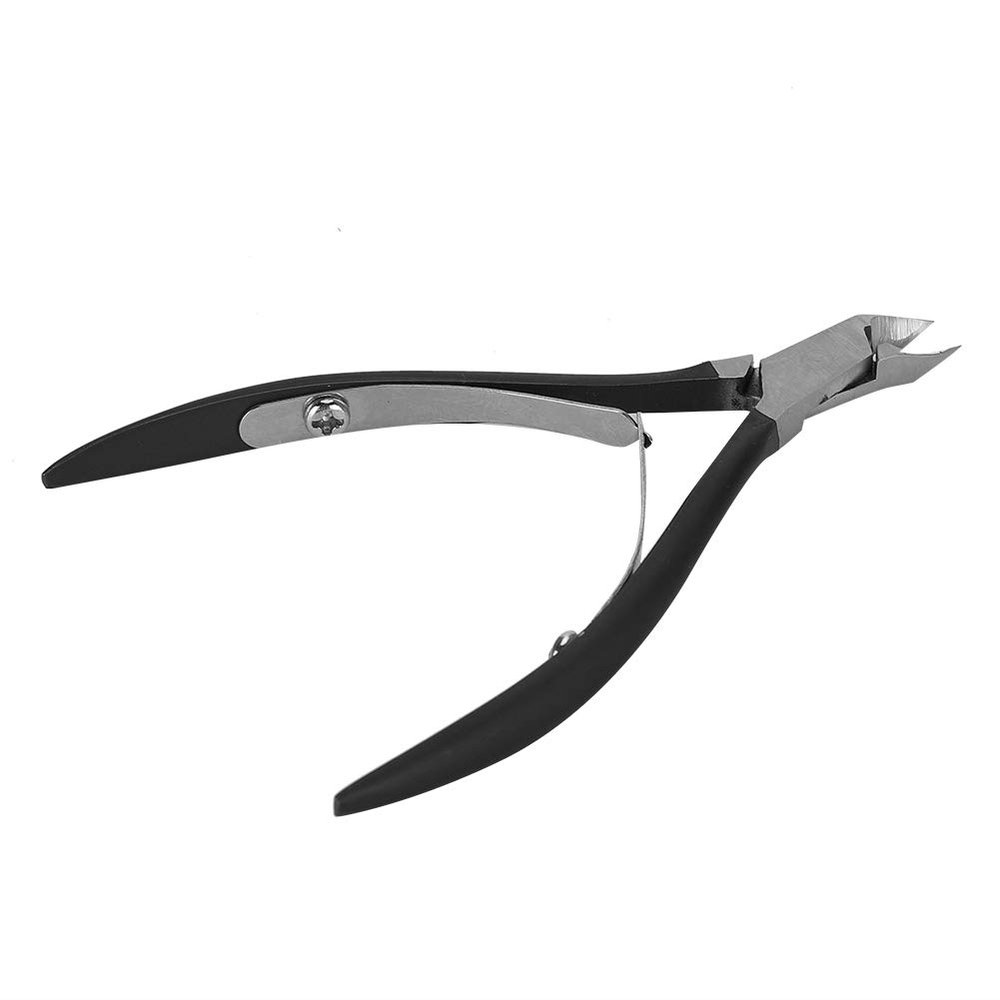TOPINCN Ergonomic Stainless Steel Cuticle Nipper, Non-Slip Cuticle Scissors for Dead Skin, Rose Gold, 9.9 x 6.3 cm (BLACK)