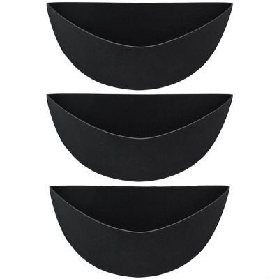 MoSundi 3-Pack Half-Round Felt Hanging Basket Liners
