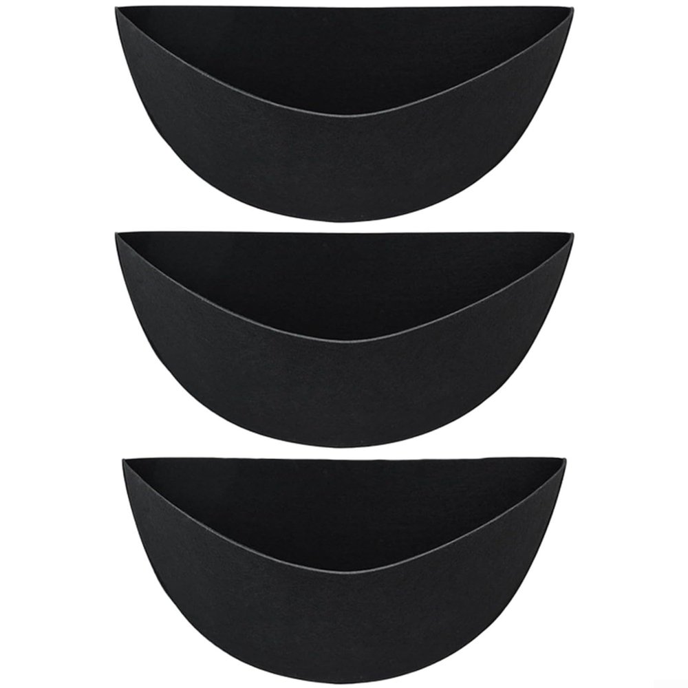 MoSundi 3-Pack Half-Round Felt Hanging Basket Liners