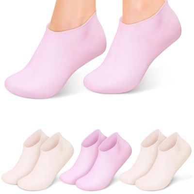 LABRIMP 4 Soft Silicone Moisturizing Socks for Women