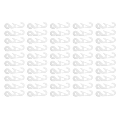 Christmas Party Mask Hooks, 50-Pack, Adjustable, White Plastic