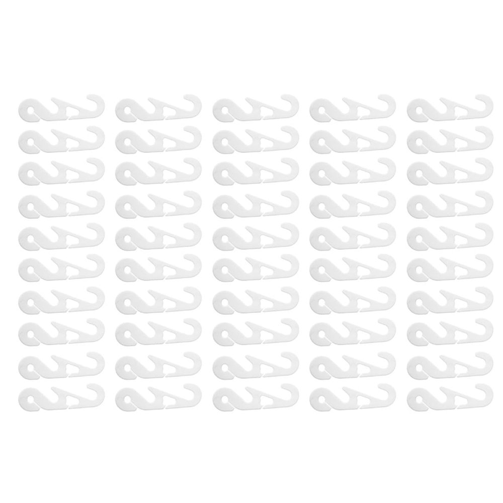 Christmas Party Mask Hooks, 50-Pack, Adjustable, White Plastic