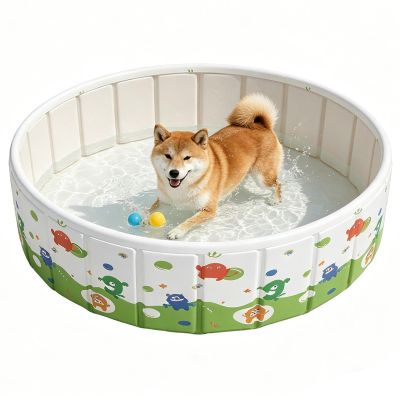 Foldable Dog Pool 90 x 45 cm with Drain Pipe