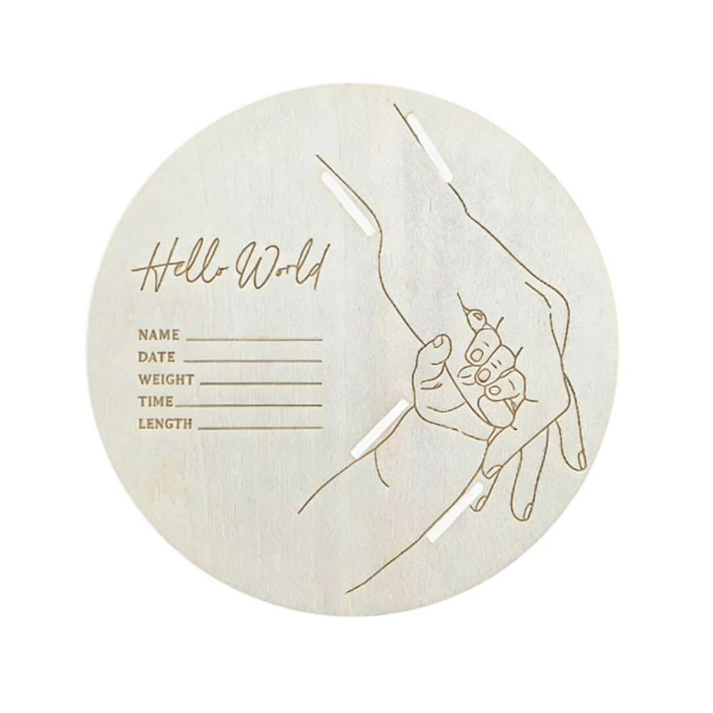 Generic 2026 Birth Announcement Keepsake, Engraved Bracelet Holder for Baby Photos, Personal Desktop Ornament (Beige, 15 x 15 cm)