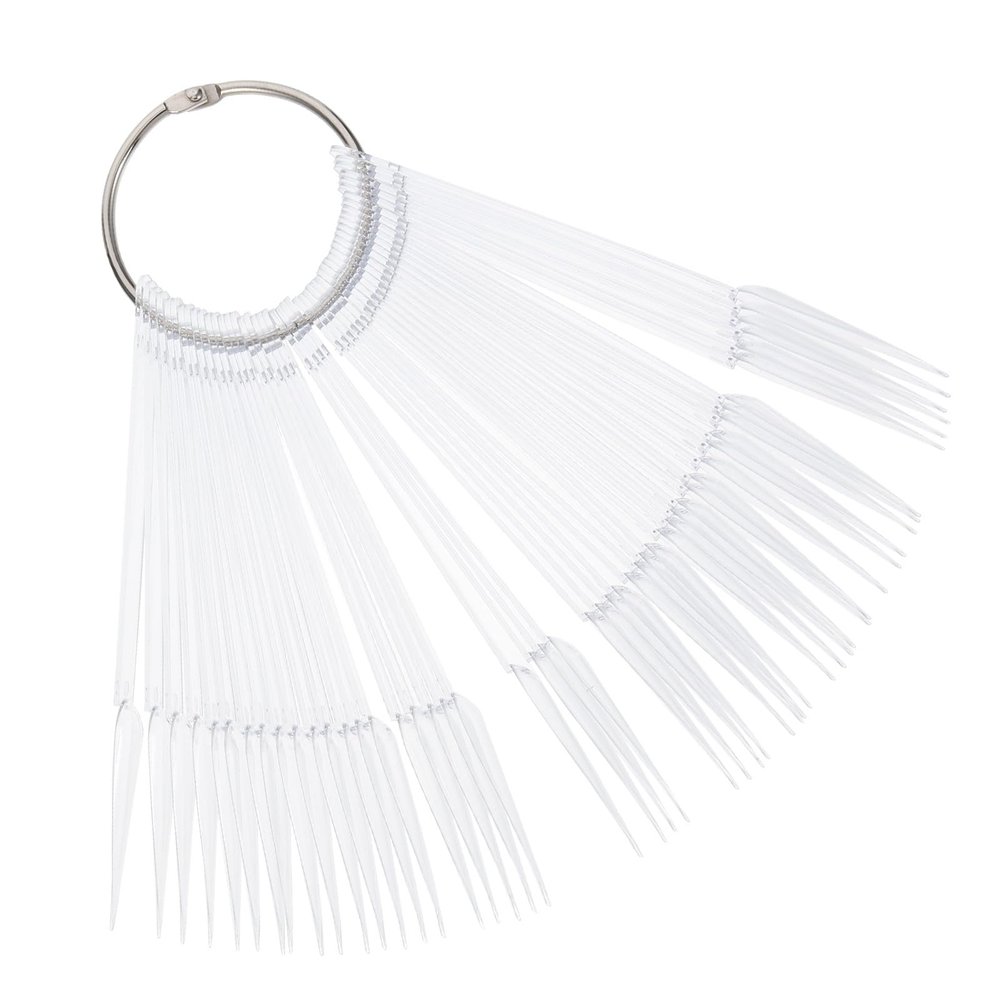 100 ABS Nail Swatch Tips, Foldable Fan with Ring