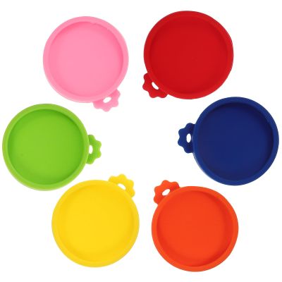 HYTROVE Reusable Silicone Cat Food Can Lids, 6-Pack
