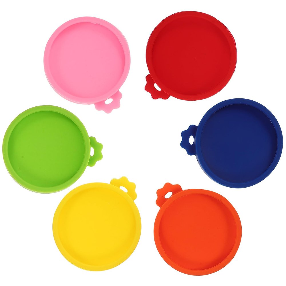 HYTROVE Reusable Silicone Cat Food Can Lids, 6-Pack