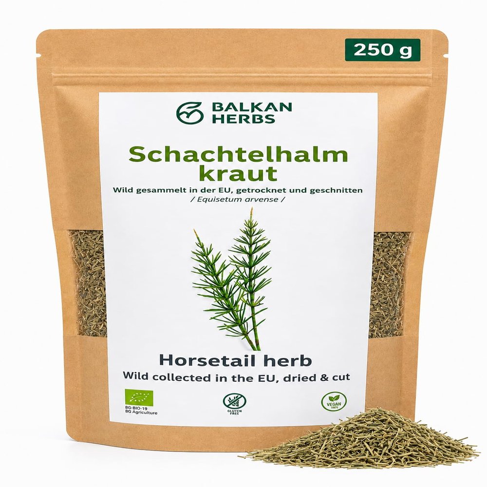 Organic Horsetail Tea, 250 g, Wild-Harvested in the EU (Equisetum arvense)