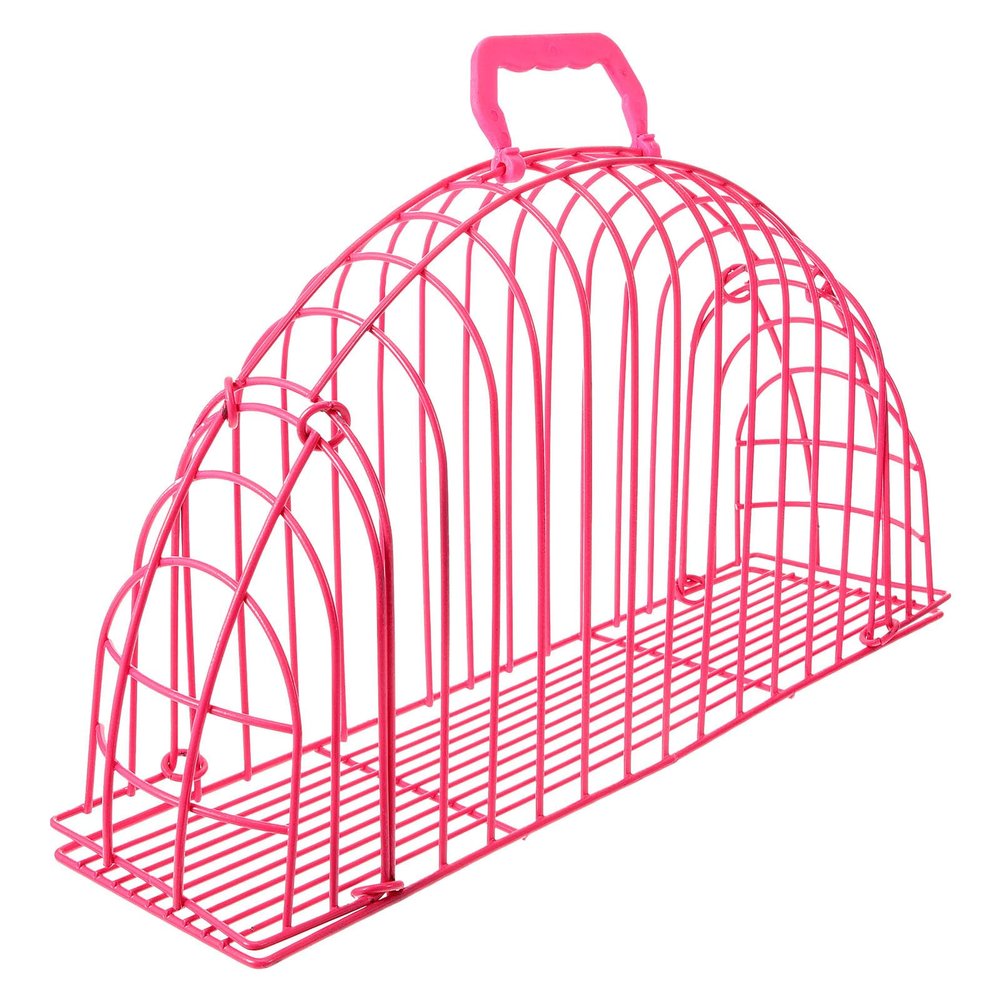 BESTYASH Stainless Steel Cat Bathing Cage, Scratch-Resistant, Pink