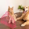 BESTYASH Stainless Steel Cat Bathing Cage, Scratch-Resistant, Pink view 4