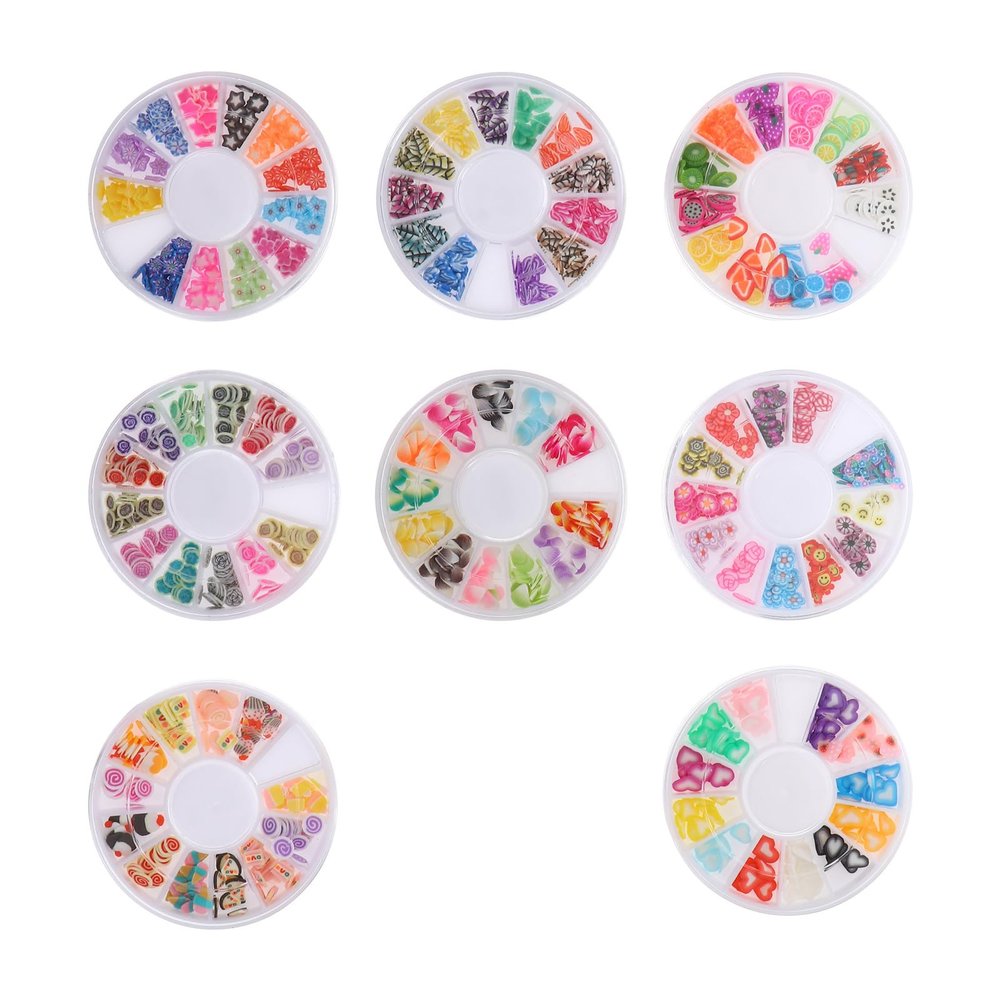 LABRIMP Fruit Slices in Various Colors, Polymer Clay, 8 Boxes