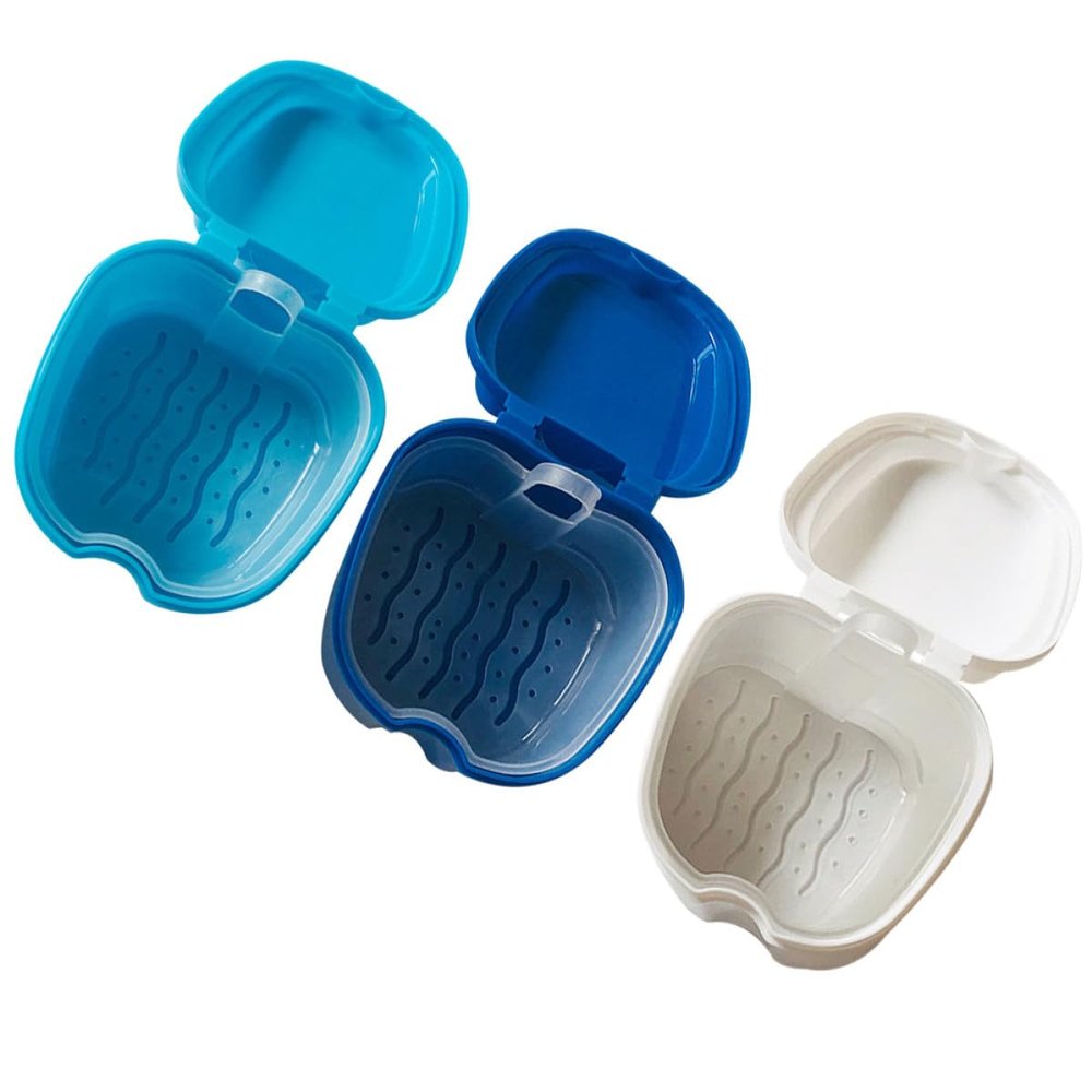 Didiseaon Plastic Denture Storage Cases, 3-Pack, Random Color