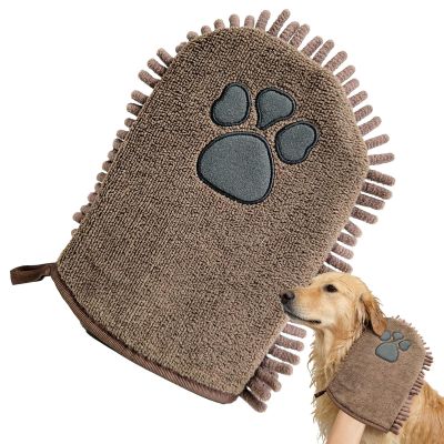 Generic Dog Bath Towel Grooming Gloves with Paw Pattern