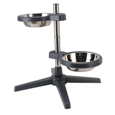 Adjustable Elevated Stainless Steel Dog Bowls with Dual Design