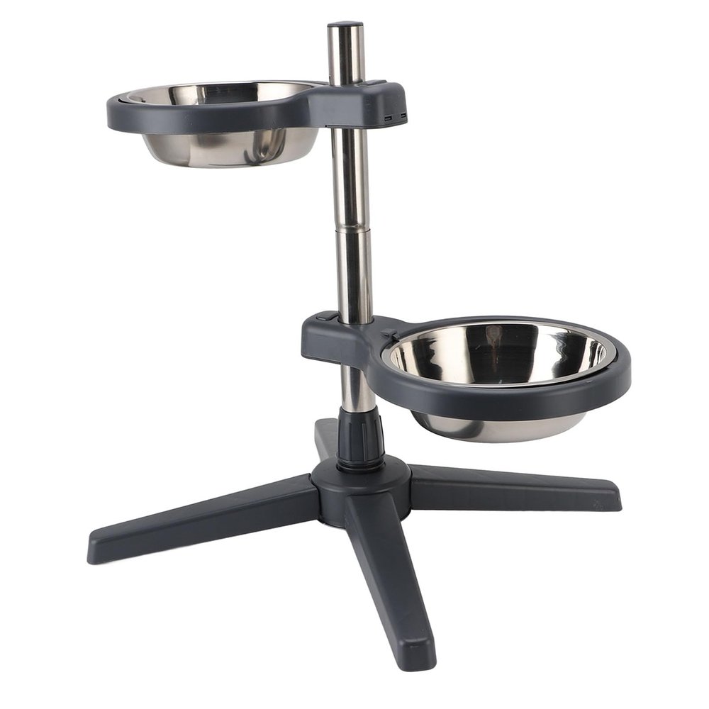 Adjustable Elevated Stainless Steel Dog Bowls with Dual Design