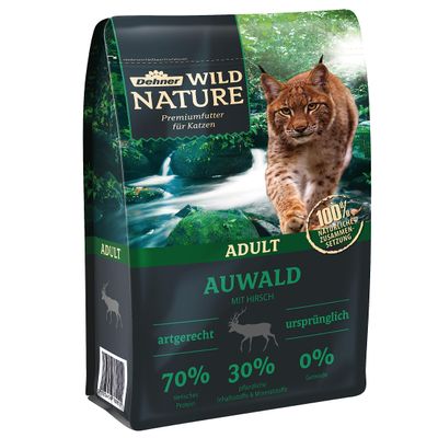 Dehner Wild Nature Auwald Grain-Free Dry Cat Food for Adult Cats, Venison, 1.5 kg