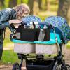 Double Stroller Drink Holder, Spacious Waterproof Organizer with Three Compartments view 3