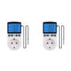 Buhdjfnke 2-Pack Digital Temperature Controller, Heating/Cooling Thermostat Outlet with Sensor for Reptile Incubators, EU Plug view 1