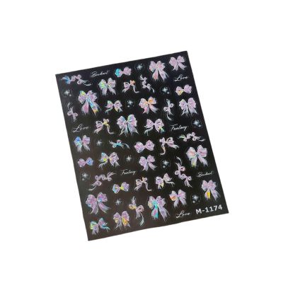 Shungong 2-Piece Decorative Bow Nail Stickers for Unique Manicure Designs