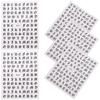 Abaodam Self-Adhesive Letter Nail Stickers, 5 Sheets, Black PVC view 1