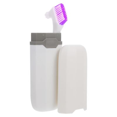 Purple Double-Sided Denture Brushes with Storage Case, 2-Pack