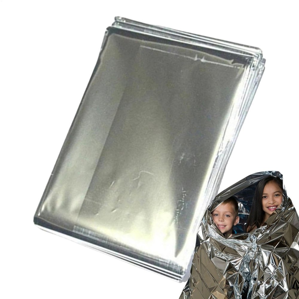 Emergency Thermal Survival Blanket, 160 x 203 cm, Aluminum Foil, PET