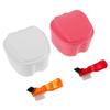 Gogogmee 2-Pack Portable Denture Cleaning Set with Double-Chamber Plastic Case, Strainer, and Brush view 1