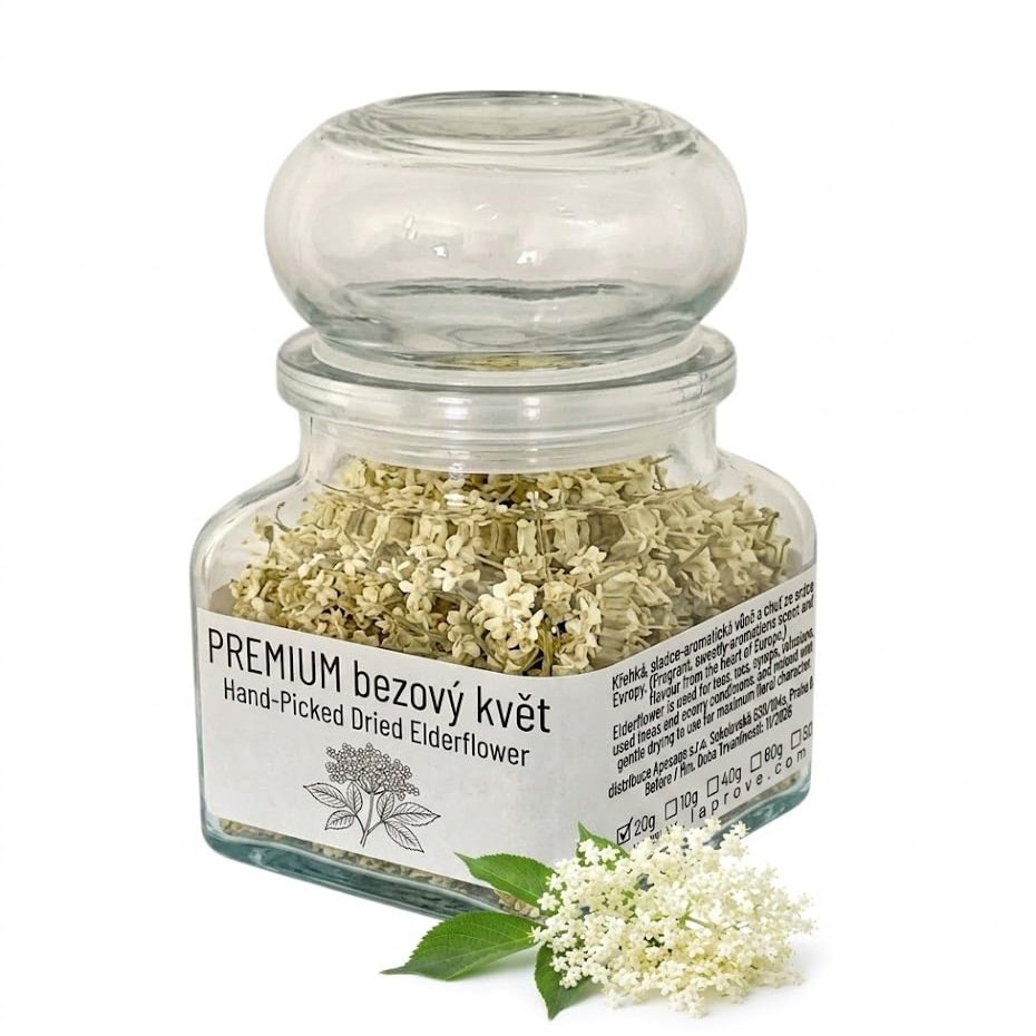 Premium Hand-Picked Dried Elderflowers, 20 g, from Central Europe
