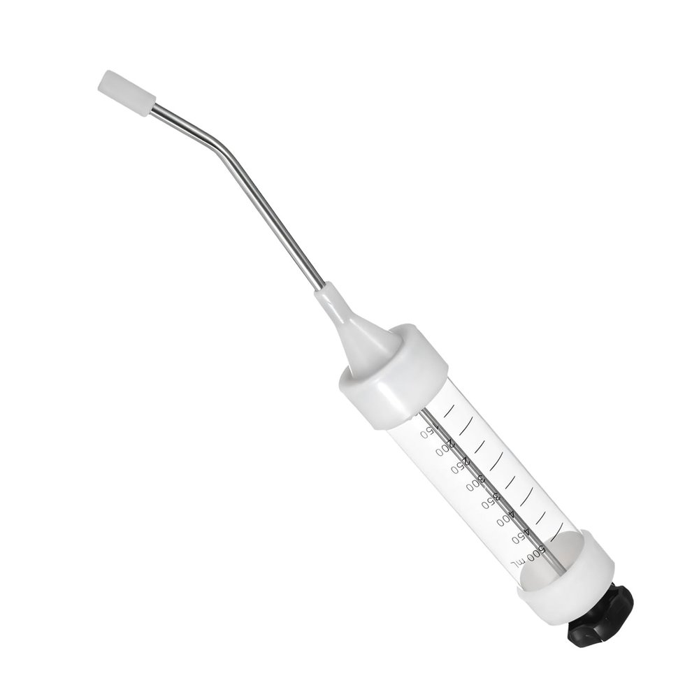 Kaeltsyn Livestock Feeding Syringe, 500 mL, Soft Silicone Nozzle